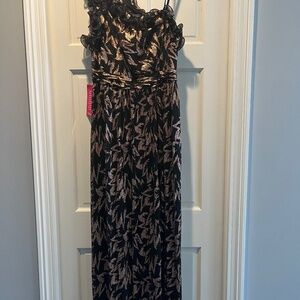 Adrianna Pappel One Shoulder Crinkle Gown